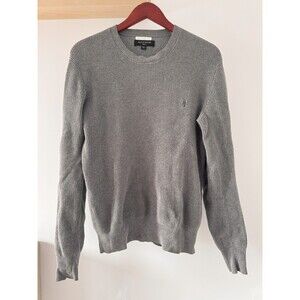 AllSaints Mens S Gray Long Sleeve Structure Sweatshirt Cotton Rias Crew Neck